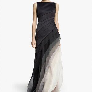 Halston Ombre Voile Satin Gown